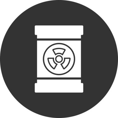 Nükleer atık ikonu vektörü. İnce çizgi işareti. izole edilmiş sınır sembolü çizimi 