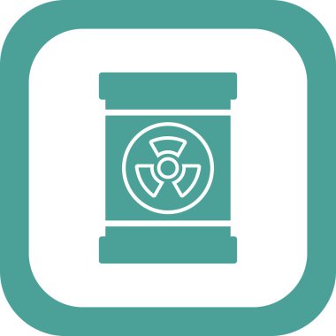 Nükleer atık ikonu vektörü. İnce çizgi işareti. izole edilmiş sınır sembolü çizimi 