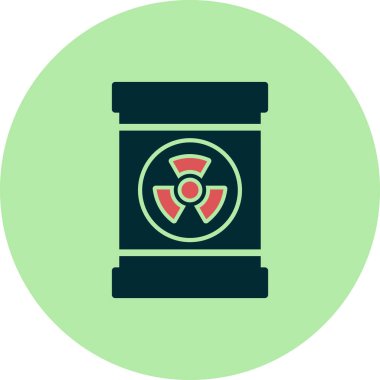 Nükleer atık ikonu vektörü. İnce çizgi işareti. izole edilmiş sınır sembolü çizimi 