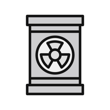 Nükleer atık ikonu vektörü. İnce çizgi işareti. izole edilmiş sınır sembolü çizimi 