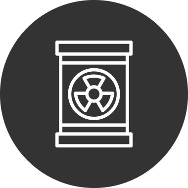 Nükleer atık ikonu vektörü. İnce çizgi işareti. izole edilmiş sınır sembolü çizimi 