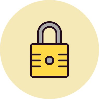 asma kilit ikon vektör çizimi