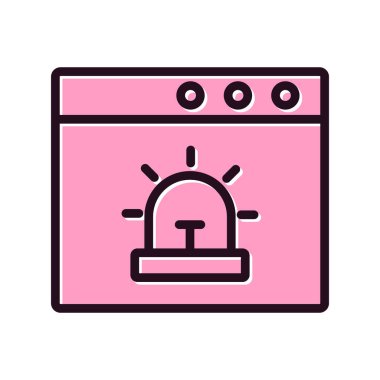 Tarayıcı uyarı simgesinin vektör illüstrasyonu