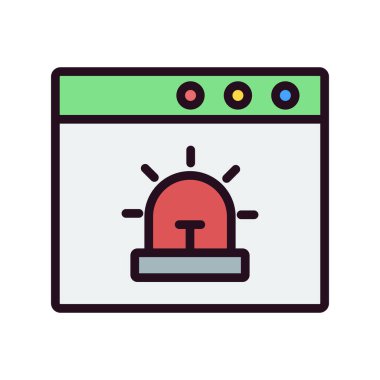 Tarayıcı uyarı simgesinin vektör illüstrasyonu