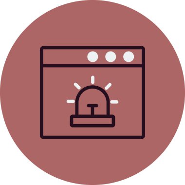 Tarayıcı uyarı simgesinin vektör illüstrasyonu