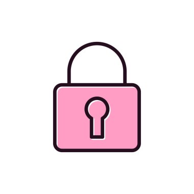 asma kilit ikon vektör çizimi