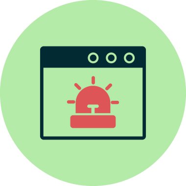 Tarayıcı uyarı simgesinin vektör illüstrasyonu