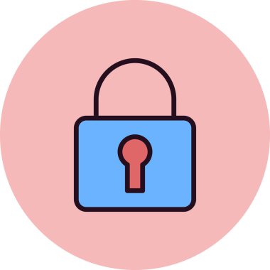 asma kilit ikon vektör çizimi