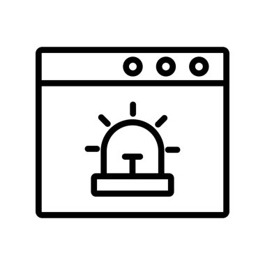 Tarayıcı uyarı simgesinin vektör illüstrasyonu