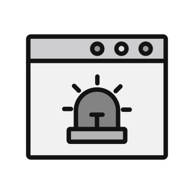 Tarayıcı uyarı simgesinin vektör illüstrasyonu