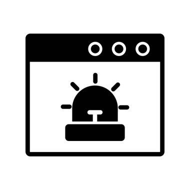 Tarayıcı uyarı simgesinin vektör illüstrasyonu