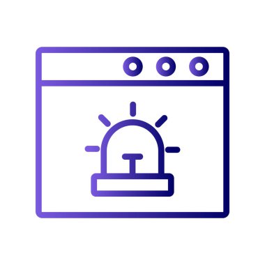 Tarayıcı uyarı simgesinin vektör illüstrasyonu