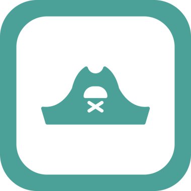 Korsan Şapka simgesinin vektör illüstrasyonu