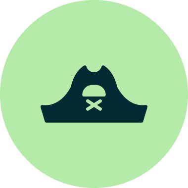 Korsan Şapka simgesinin vektör illüstrasyonu