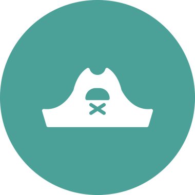 Korsan Şapka simgesinin vektör illüstrasyonu