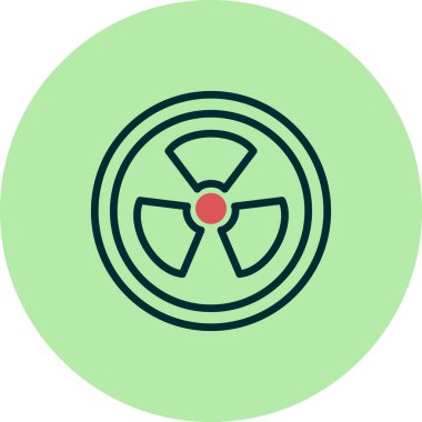 Radyasyon. Web simgesi basit illüstrasyon 