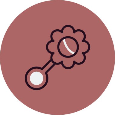 bebek çıngırak ikon vektörü. İnce çizgi işareti. izole edilmiş sınır sembolü çizimi 