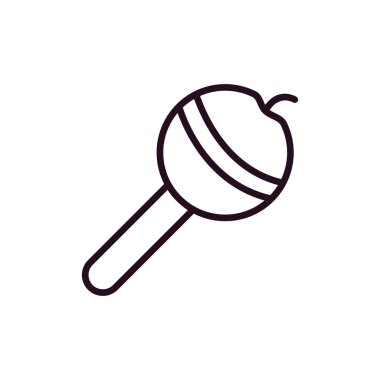 Karamelleştirilmiş Apple vektör ince çizgi simgesi