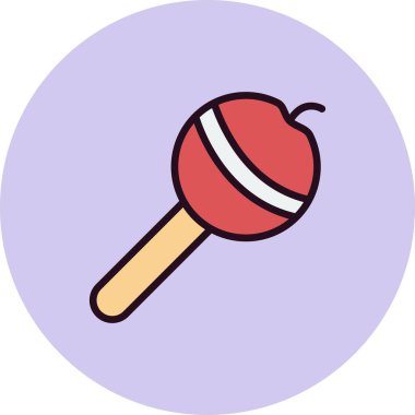 Karamelleştirilmiş Apple vektör ince çizgi simgesi