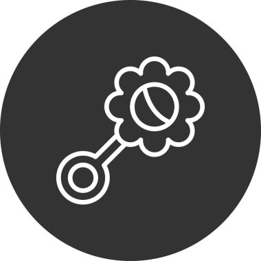 bebek çıngırak ikon vektörü. İnce çizgi işareti. izole edilmiş sınır sembolü çizimi 