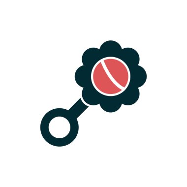 bebek çıngırak ikon vektörü. İnce çizgi işareti. izole edilmiş sınır sembolü çizimi 