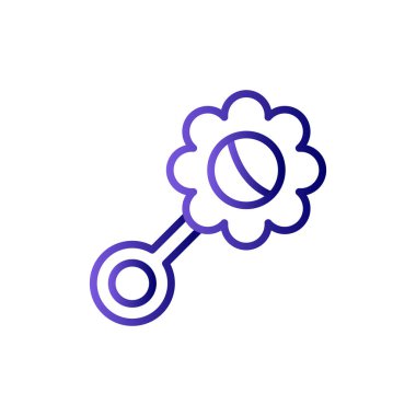 bebek çıngırak ikon vektörü. İnce çizgi işareti. izole edilmiş sınır sembolü çizimi 