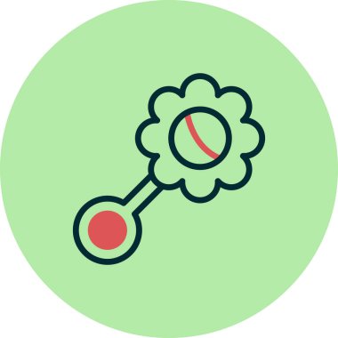 bebek çıngırak ikon vektörü. İnce çizgi işareti. izole edilmiş sınır sembolü çizimi 