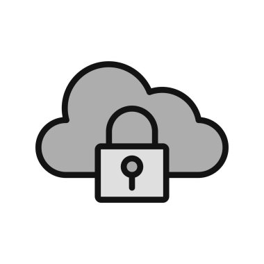 bulut bilgi işlem güvenlik simgesi vektör çizim tasarım
