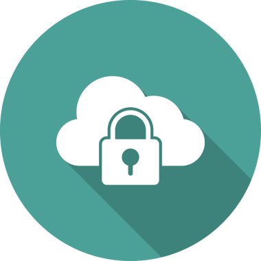 bulut güvenlik simgesi, vektör çizim