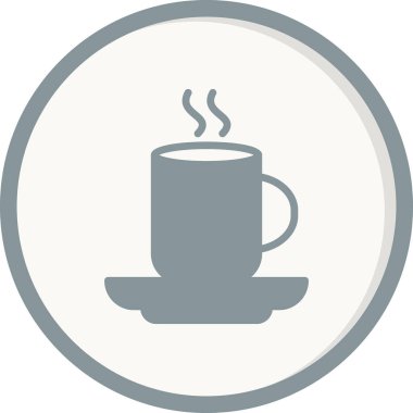 Kahve ikonlu fincan, vektör illüstrasyonu