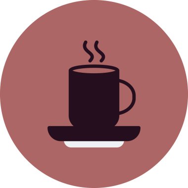 Kahve ikonlu fincan, vektör illüstrasyonu