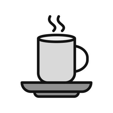 Kahve ikonlu fincan, vektör illüstrasyonu