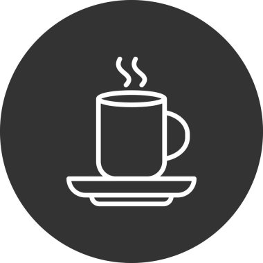 Kahve ikonlu fincan, vektör illüstrasyonu