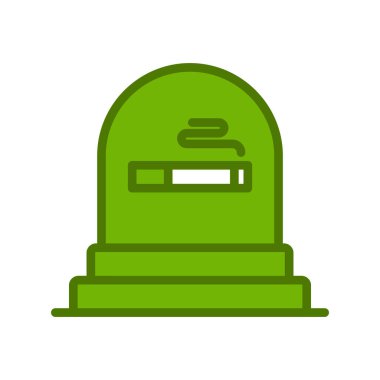 Beyaz arkaplanda izole edilmiş düz stil mezar simgesi. Ölüm 