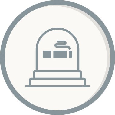 Beyaz arkaplanda izole edilmiş düz stil mezar simgesi. Ölüm 