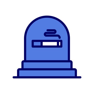 Beyaz arkaplanda izole edilmiş düz stil mezar simgesi. Ölüm 