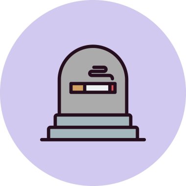 Beyaz arkaplanda izole edilmiş düz stil mezar simgesi. Ölüm 