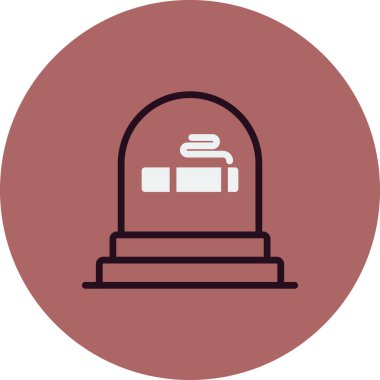 Beyaz arkaplanda izole edilmiş düz stil mezar simgesi. Ölüm 