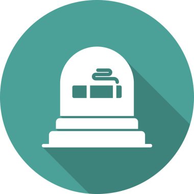 Beyaz arkaplanda izole edilmiş düz stil mezar simgesi. Ölüm 