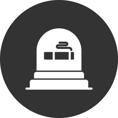 Beyaz arkaplanda izole edilmiş düz stil mezar simgesi. Ölüm 