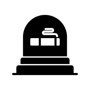 Beyaz arkaplanda izole edilmiş düz stil mezar simgesi. Ölüm 