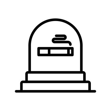 Beyaz arkaplanda izole edilmiş düz stil mezar simgesi. Ölüm 