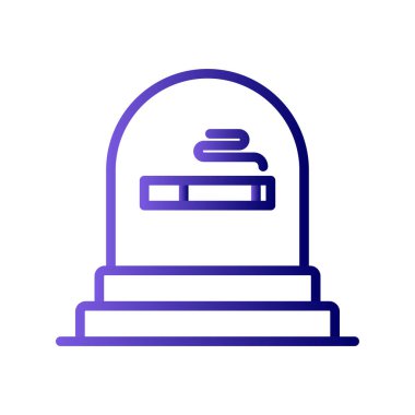 Beyaz arkaplanda izole edilmiş düz stil mezar simgesi. Ölüm 