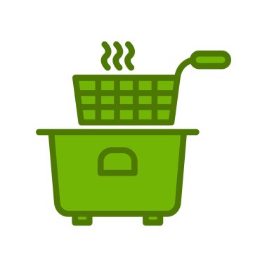 Derin Fryer simgesi, özet konsepti, vektör