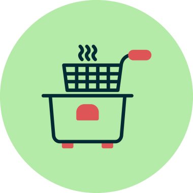 Derin Fryer simgesi, özet konsepti, vektör
