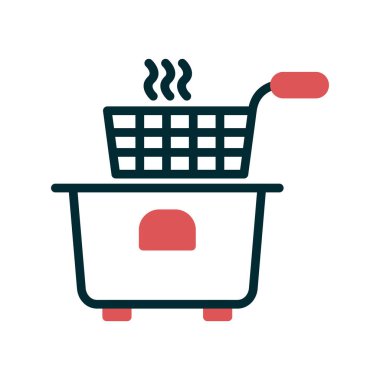 Derin Fryer simgesi, özet konsepti, vektör