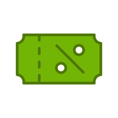 İndirim kuponu simgesi, vektör illüstrasyonu