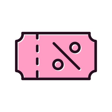 İndirim kuponu simgesi, vektör illüstrasyonu