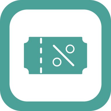 İndirim kuponu simgesi, vektör illüstrasyonu