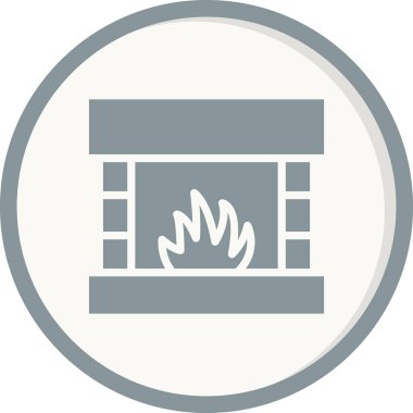 Şömine simgesi, modern vektör illüstrasyon tasarımı. 